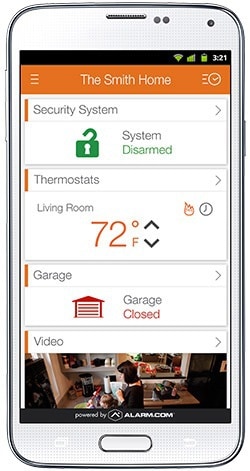 Alarm.com Home Screen Android App